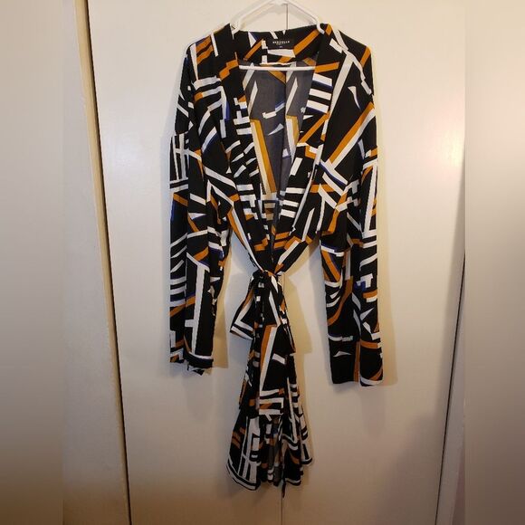 Rebdolls Frankie Tavares Womens Plus 3x Geometric Print Statement Kimono Duster - Picture 8 of 10